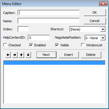 Menu Editor